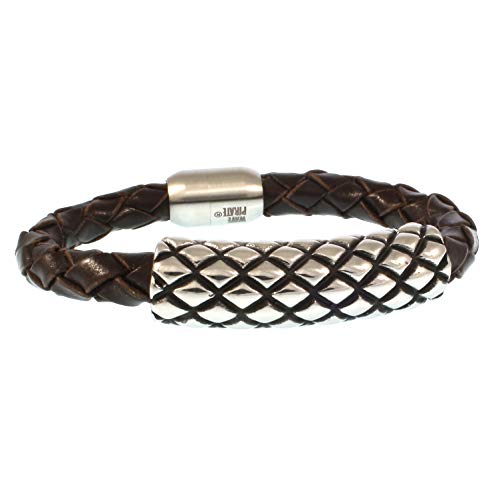 WAVEPIRATE® Echt Leder-Armband MAX Braun 20 cm Edelstahl-Verschluss in Geschenk-Box Surfer Herren von WAVEPIRATE