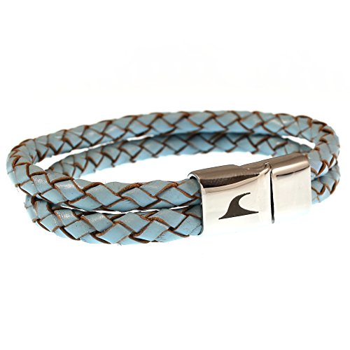 WAVEPIRATE® Echt Leder-Armband SWELL F Heaven 22 cm Edelstahl-Verschluss in Geschenk-Box Surfer Damen Herren von WAVEPIRATE