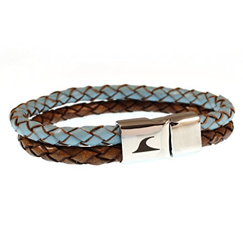 WAVEPIRATE® Echt Leder-Armband SWELL F Heaven&Earth 19 cm Edelstahl-Verschluss in Geschenk-Box Surfer Damen Herren von WAVEPIRATE