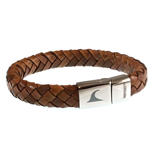 WAVEPIRATE® Echt Leder-Armband Tarifa OV Cognac 18 cm Edelstahl-Verschluss in Geschenk-Box Surfer Männer Herren von WAVEPIRATE