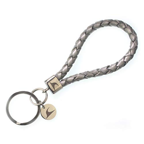 WAVEPIRATE® Echt Leder Edelstahl Schlüsselanhänger Keychain WAVE geflochten Silber Damen Herren von WAVEPIRATE