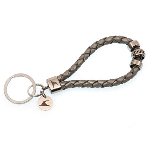 WAVEPIRATE® Echt Leder Edelstahl Schlüsselanhänger Keychain Wave Silver geflochten Silber Damen Herren von WAVEPIRATE