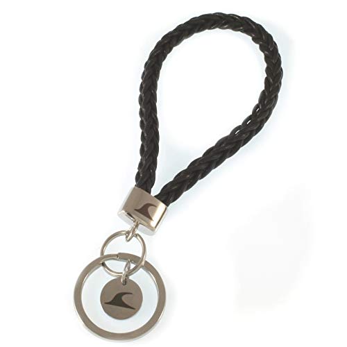 WAVEPIRATE® Echt Leder Edelstahl Schlüsselanhänger Keychain Z8 WAVE geflochten Schwarz Damen Herren von WAVEPIRATE