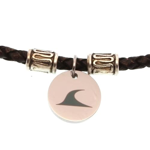 WAVEPIRATE® Echt Leder-Halskette REEF F Braun 40 cm Edelstahl-Verschluss in Geschenk-Box Surfer Männer Herren Damen von WAVEPIRATE