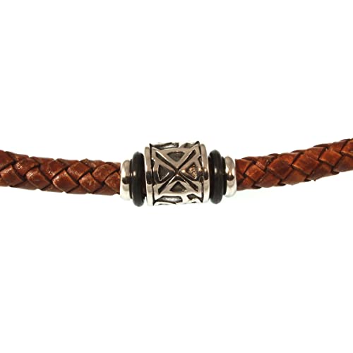 WAVEPIRATE® Echt Leder-Halskette SHINE F Cognac/Si 48 cm Edelstahl-Verschluss in Geschenk-Box Surfer Männer Herren von WAVEPIRATE