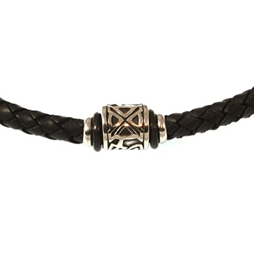 WAVEPIRATE® Echt Leder-Halskette SHINE F Schwarz/Si 42 cm Edelstahl-Verschluss in Geschenk-Box Surfer Männer Herren von WAVEPIRATE