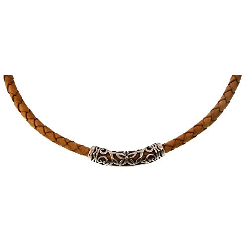 WAVEPIRATE® Echt Leder-Halskette XO F Cognac 48 cm Edelstahl-Parts in Geschenk-Box Surfer Herren Männer von WAVEPIRATE