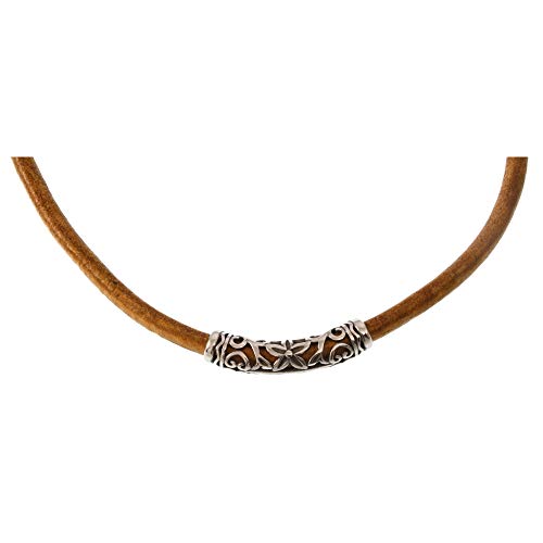 WAVEPIRATE® Echt Leder-Halskette XO R Cognac 48 cm Edelstahl-Parts in Geschenk-Box Surfer Herren Männer von WAVEPIRATE