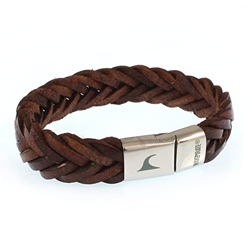 WAVEPIRATE® Leder-Armband Tarifa F15 Braun 21 cm Edelstahl-Verschluss in Geschenk-Box Surfer Männer Herren von WAVEPIRATE