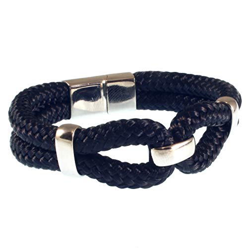 WAVEPIRATE® Segeltau-Armband ROMA ST Nachtblau 22 cm Edelstahl-Verschluss in Geschenk-Box Surfer Damen Frauen von WAVEPIRATE