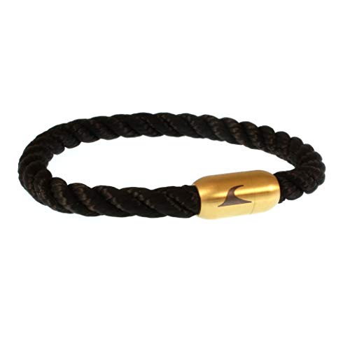 WAVEPIRATE® Segeltau-Armband SYLT K Schwarz/Gold 20 cm Edelstahl-Verschluss in Geschenk-Box Männer Damen Herren von WAVEPIRATE