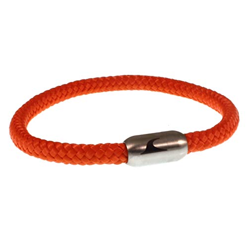 WAVEPIRATE® Segeltau-Armband SYLT Orange/Silber 19 cm Edelstahl-Verschluss in Geschenk-Box Männer Damen Herren von WAVEPIRATE