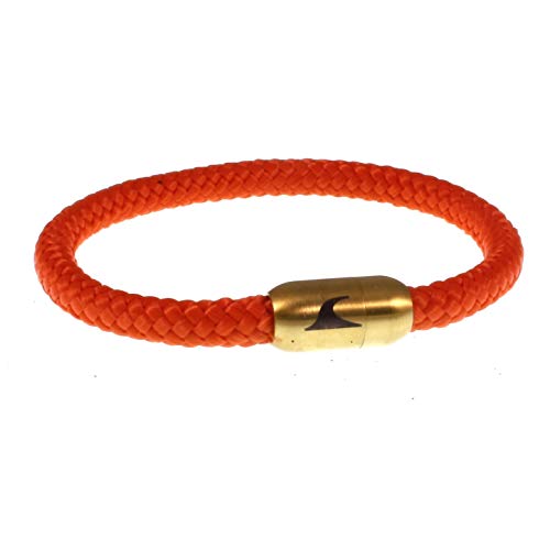 WAVEPIRATE® Segeltau-Armband Sylt Orange/Gold 18 cm Edelstahl-Verschluss in Geschenk-Box Männer Damen Herren von WAVEPIRATE