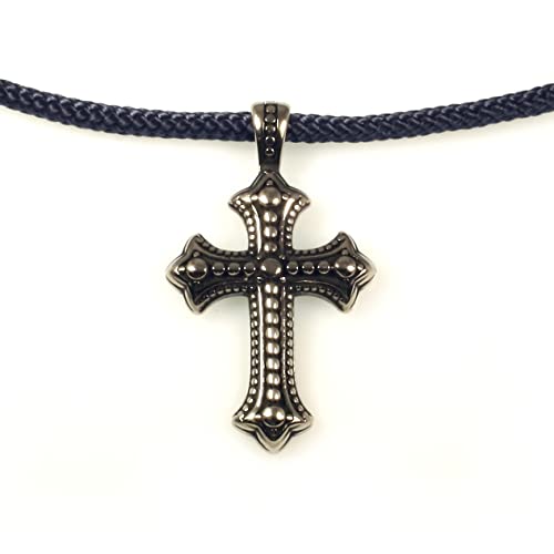 WAVEPIRATE® Segeltau-Halskette Edelstahl KREUZ ST CROSS Blau 48 cm Edelstahl-Verschluss in Geschenk-Box Surfer Herren Damen von WAVEPIRATE