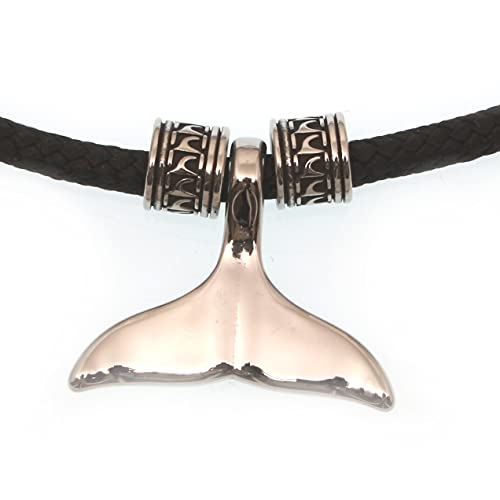 WAVEPIRATE® Segeltau Halskette MOBY Walflosse ST Schwarz 45 cm Edelstahl-Verschluss in Geschenk-Box Surfer Herren Männer von WAVEPIRATE