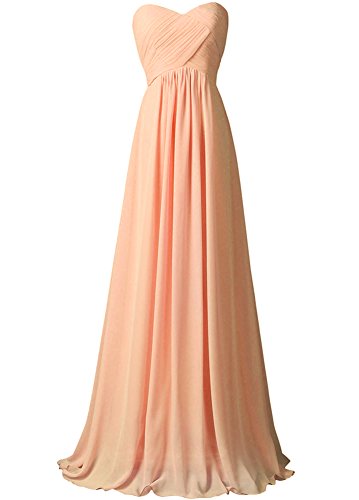 WAWALI A-Line Straplees Ball Abendkleider Party Kleider 8 Pfirsich von WAWALI