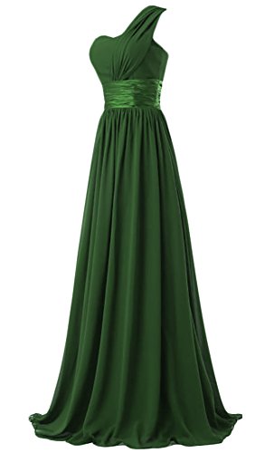 WAWALI Hochzeits Partei Abschlussball Kleider Chiffon Frauen Eine Schulter 10 Dunkelgrün von WAWALI