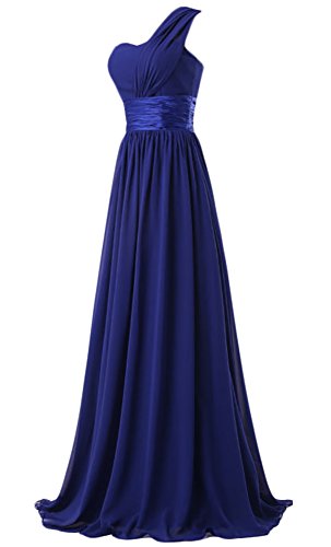 WAWALI Hochzeits Partei Abschlussball Kleider Chiffon Frauen Eine Schulter 6 Königs Blau von WAWALI