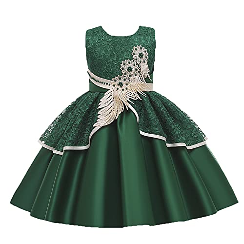 WAWALI Perlen Spitze Applique Mädchen Kleid Festzug Hochzeit Prinzessin Brautkleid Formale Kleider Grün 6 von WAWALI