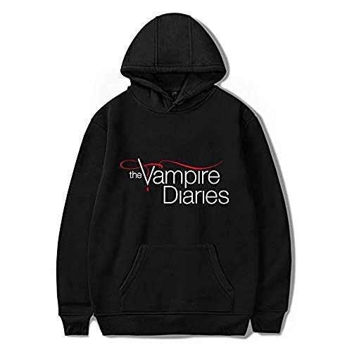 WAWNI The Vampire Diaries Merch Hoodies Damen / Herren Langarm Pullover Sweatshirts Harajuku Casual Kapuzenkleidung Unisex, Schwarz , 42 von WAWNI