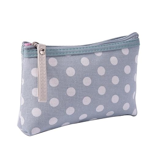 1pc Leinwand Reißverschlusstasche Make-up Taschen wasserdicht tragbare waschen kosmetische Mädchen Telefon Schlüssel Tasche(Light Blue) von WAWPU
