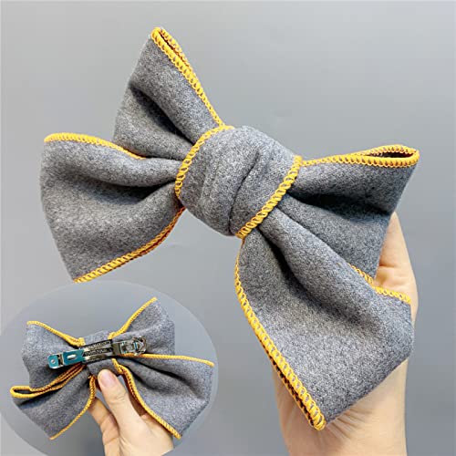 Haarspangen, Haarnadel mit großer Schleife, süße Farbe passend zur koreanischen Version, Entenschnabel-Clip, kleine Duft-Haarnadel, Federclip aus Eschenholz(Soot spring clip) von WAWPU