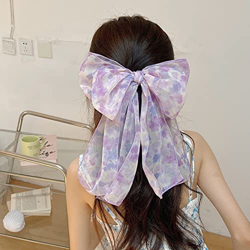 Haarspangen, Sommer-Super-Fee-Haarnadel mit großer Schleife, süßer Aufdruck, oberer Clip, Haarnadel for Mädchen, Haarschmuck for den Hinterkopf, Federklammer mit rosa Aufdruck und großer Schleife(Big von WAWPU