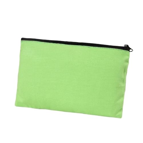WAWPU 10 Stück Canvas Reißverschlusstasche DIY Kosmetiktasche, Mehrzweck, Stiftetasche, Reise, Geldbörse(Green) von WAWPU