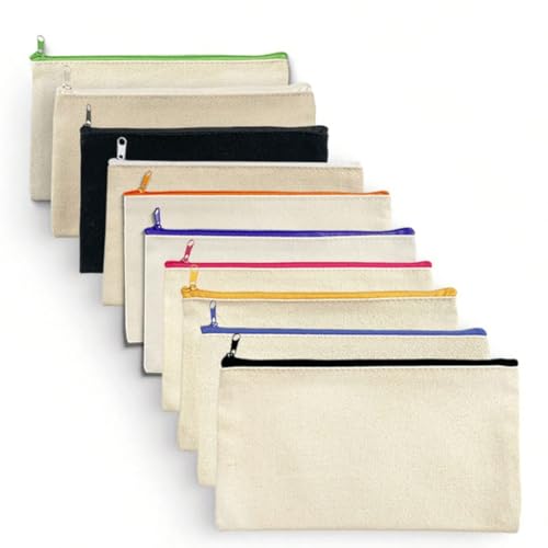 WAWPU Canvas Reißverschlusstasche Aufbewahrung, Multifunktionale Kosmetiktasche, Federmäppchen for Studenten DIY(6pcs) von WAWPU