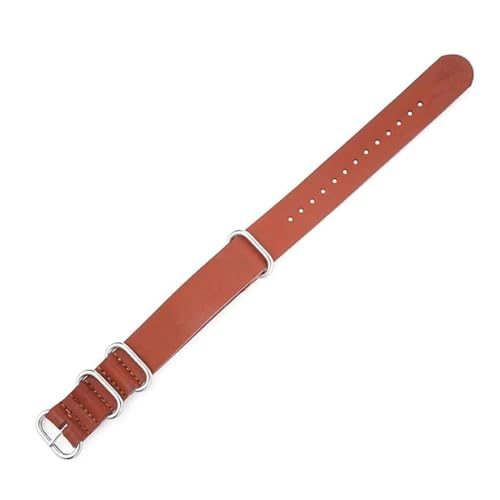 WAWPU Leder-Nato-Uhrenarmband 18 mm - 24 mm Anpassung Ersatz-Uhrenarmband Herrenuhr-Zubehör(Light Brown,18mm) von WAWPU