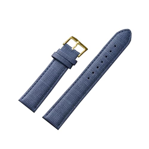WAWPU Leder-Uhrenarmband, 10 mm – 24 mm, Denim-Uhrenarmband, Uhrenzubehör mit Installationswerkzeugen(Dark Blue Gold,16mm) von WAWPU