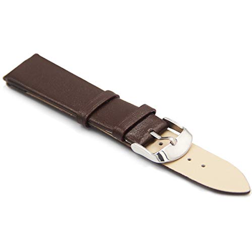 WAWPU Leder-Uhrenarmband-Armbänder Uhrenzubehör Damen Herren Uhrenarmbänder 12mm 14mm 16mm 18mm 20mm 22mm(Brown,18mm) von WAWPU