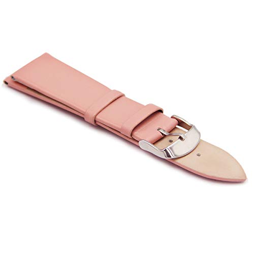 WAWPU Leder-Uhrenarmband-Armbänder Uhrenzubehör Damen Herren Uhrenarmbänder 12mm 14mm 16mm 18mm 20mm 22mm(Pink,18mm) von WAWPU