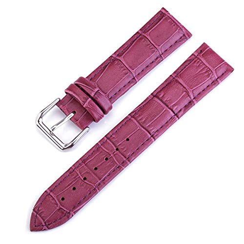 WAWPU Multicolor Uhr Armband Gürtel Frau Uhrenarmbänder Lederband 10-24mm(Purple,20mm) von WAWPU