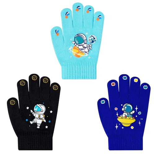 3 Paar Baby Fäustlinge Kinder Strick handschuhe Kleinkind Skihandschuhe Warme Fäustlinge für Mädchen Jungen Winter Handschuhe von WAWSAM