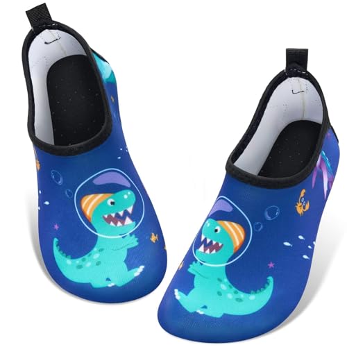 Kinder Jungen Wasser Aqua Schuhe Schnell trocken Barfuß Dinosaurier Badeschuhe Schwimmschuhe rutschfeste Aquaschuhe Schnell Trocknend Strandschuhe Surfschuhe für Strand von WAWSAM