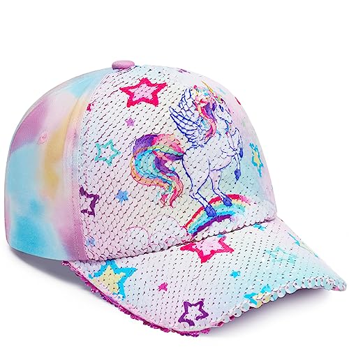 WAWSAM Baseballkapp für Mädchen Pinke Cap Snapback Baseball Cap für Mädchen Einhorn Cap Kinder Baseballkappe Verstellbare Trucker Cap für Kinder von WAWSAM