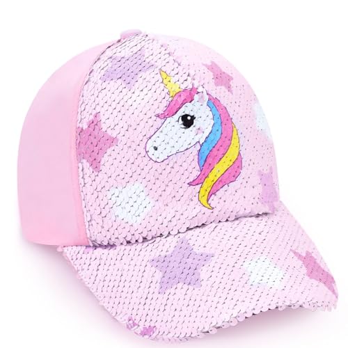 WAWSAM Einhorn Mädchen Baseballkappe Verstellbarer Kinder Snapback Trucker Cap Baumwolle Mädchen Baseball Mütze Sonnenhut für Reisen Schule Outdoor Sportarten von WAWSAM