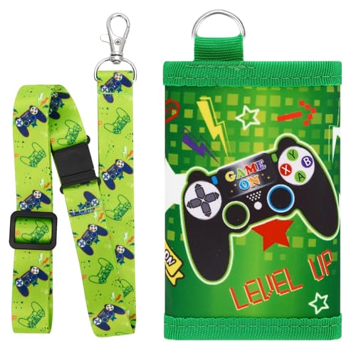 WAWSAM Geldbeutel Jungen, Spiel Brustbeutel Kinder, Portmonee Kinder mit Verstellbares Schlüsselband, Mehrere Taschen und Kartenfächer für Geldbörse Jungen Mädchen (4-12 Jahre) von WAWSAM