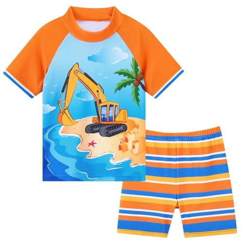 WAWSAM Kinder Jungen Badeanzug Bademode Hai Jungen Uv-Schutz Bade-Set Trunk und Rashguard 2 Stück Ganzkör per Badeanzug für den Sommerschwimmurlaub von WAWSAM