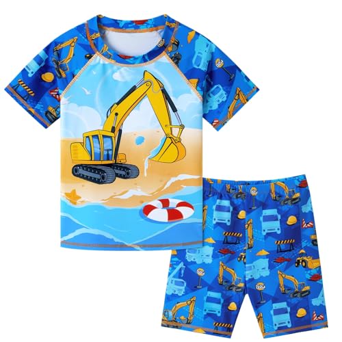 WAWSAM Kinder Jungen Badeanzug Bademode Jungen Uv-Schutz Bade-Set Trunk und Rashguard 2 Stück Ganzkör per Badeanzug für den Sommerschwimmurlaub von WAWSAM