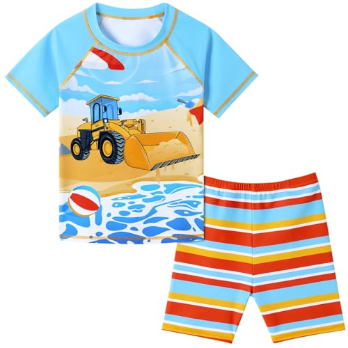 WAWSAM Kinder Jungen Badeanzug Bademode Jungen Uv-Schutz Bade-Set Trunk und Rashguard 2 Stück Ganzkör per Badeanzug für den Sommerschwimmurlaub von WAWSAM