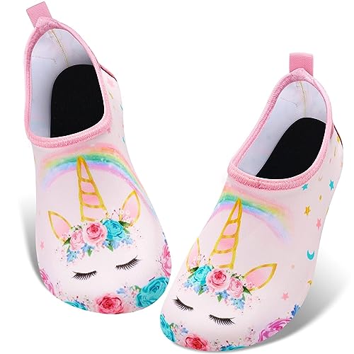 WAWSAM Kinder Strandschuhe Mädchen Schwimmschuhe Aqua Schuhe Badeschuhe Wasserschuhe Trocknend Aquaschuhe Barfußschuhe rutschfeste Surfschuhe Kleinkind Schwimmbad für Beach Pool von WAWSAM