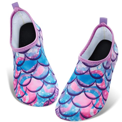Kinder Strandschuhe Mädchen Schwimmschuhe Aqua Schuhe Wasserschuhe Aquaschuhe Schnell Trocknend Barfuss Schuh für Kinder Beach Pool von WAWSAM