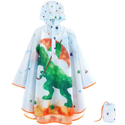 WAWSAM Regenmantel Leichter Mädchen Jungen Regenponcho Kinder Regenjacke Wasserdichter Kleinkind Regenponcho mit Kapuze von WAWSAM