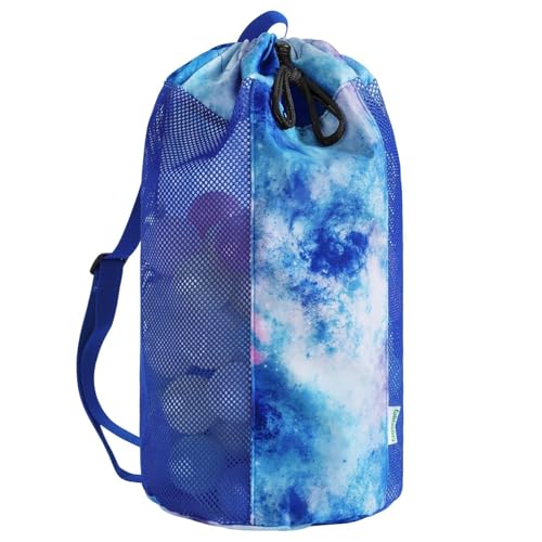WAWSAM Tie Dyed Tasche Netztasche für Kinder Strandrucksack mit Kordelzug Balltasche Gymsack Große Sporttasche für den Strand Strandtasche Strandspielzeug Turnbeutel von WAWSAM