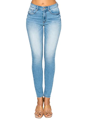 wax jean Damen Repreve Butt I Love You Push Up High Rise Skinny Jeans, Light Denim, 33 von WAX JEAN