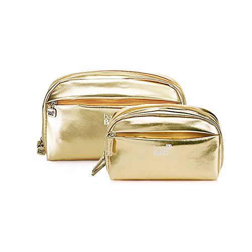 Kosmetiktasche klein, Make-up taschen reisen Portable Große kapazität Einfache Aufbewahrungstasche Kulturbeutel für frauen-golden 19.5x7x12cm(8x3x5inch) von WAYERTY