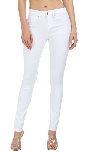 WAYRUNZ Damen Hyper Ultra Stretch Bequeme Hose Farbige Mid-Rise Skinny Jeans Juniors Jeggings, 026 - Weiß, 48 von WAYRUNZ