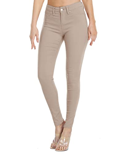 WAYRUNZ Damen Hyper Ultra Stretch Bequeme Hose Farbige Mid-Rise Skinny Jeans Juniors Jeggings, 026-forever Camel, 48 von WAYRUNZ